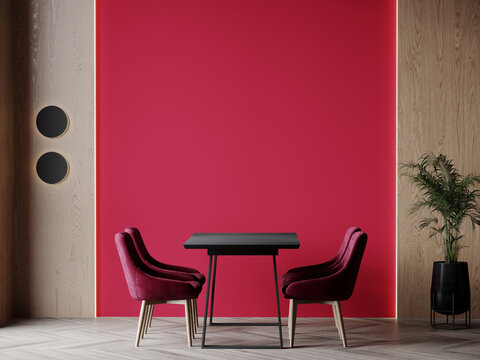 viva magenta dining room design idea